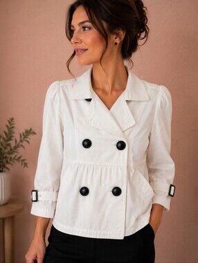 AMERICAN RAG CIE Button Down Double Breast Pea Coat Colonial Castlecore Shacket